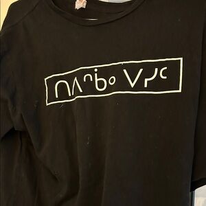 Black Graphic Tee with White CreePrint